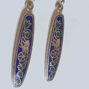 COPY - BLUE ENAMEL EARRINGS